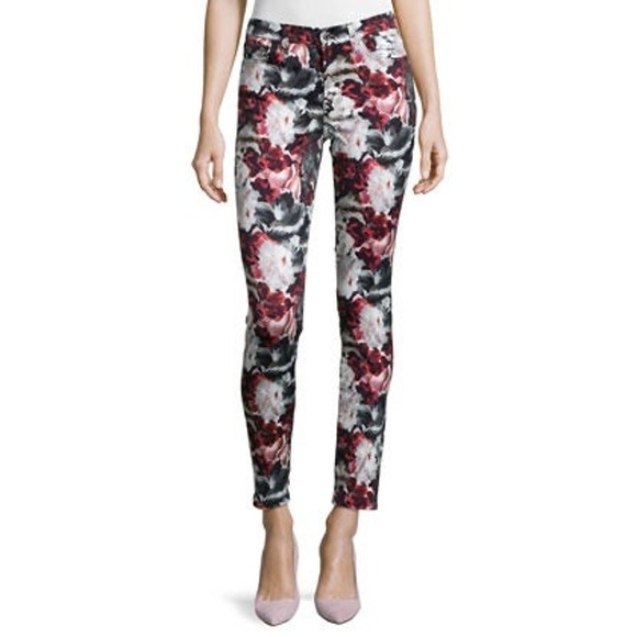 7 For All Mankind Mid-Rise Skinny Contour Jeans, Gallery Floral size 24 - Picture 2 of 12